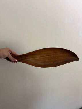 Wooden Leaf-Shaped Serving Tray - Brown